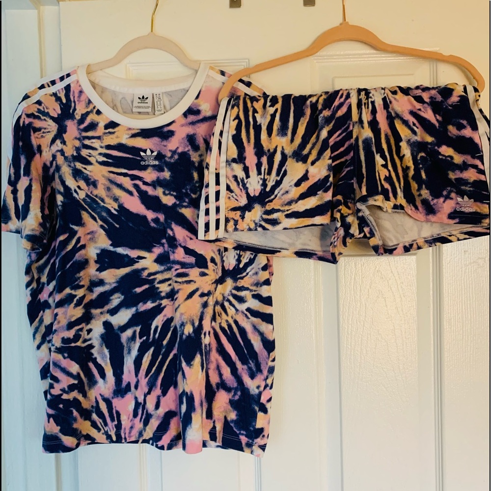 Adidas Tie-Dye Tee and Shorts. Super comfy!